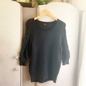 Black Women's Chunky Knit Sweater - Cozy Everyday Pullover